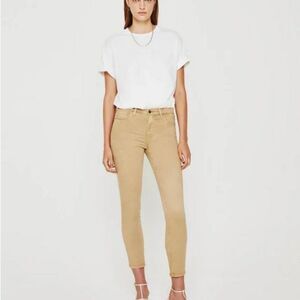 Adriano Goldschmied Prima Crop stretch twill pant in sulfur toasted almo…